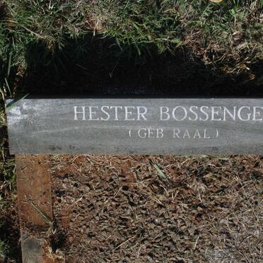 BOSSENGER Hester nee RAAL 