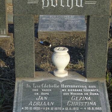 BOTHA Jan Adriaan 1900-1970 & Gezina Christina 1912-1965