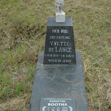 BOOTHA Hannetjie 1939-2010 :: DE LANGE Yvette 1972-1972 