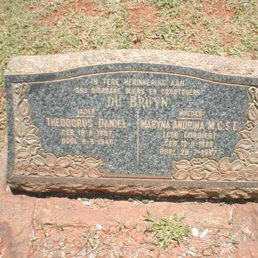 BRUYN Theodorus Daniel, du 1897-1948 &amp; Maryna Andrina M.C.S.E. CORDIER 1888-1987