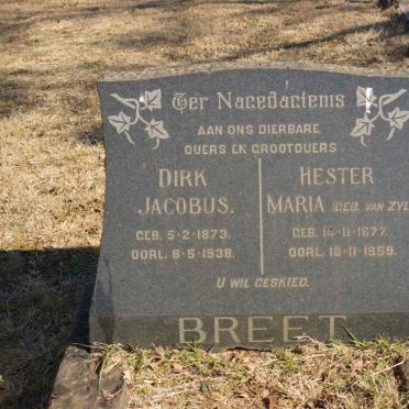 BREET Dirk Jacobus 1873-1938 &amp; Hester Maria van ZYL 1877-1959