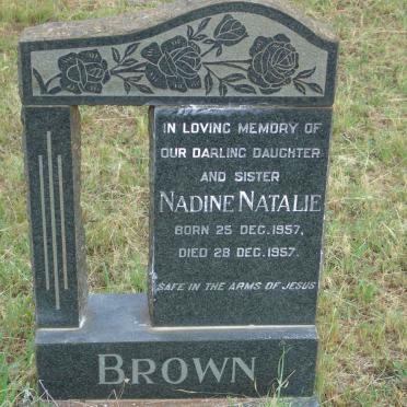 BROWN Nadine Natalie 1957-1957