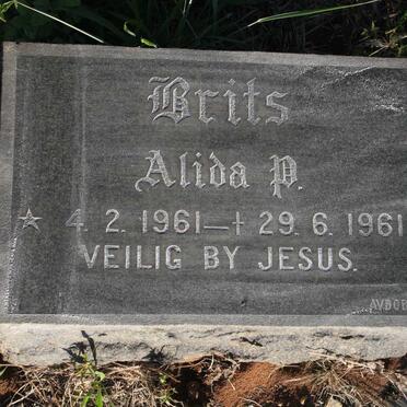 BRITS Alida P. 1961-1961