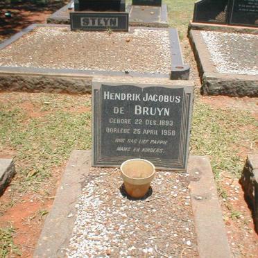 BRUYN Hendrik Jacobus, de 1893-1958