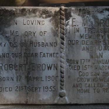 BROWN Robert 1900-1955 &amp; E.M. 189?-1967