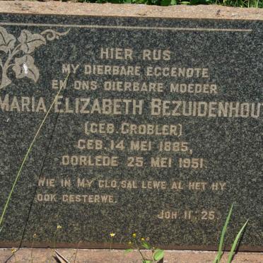 BEZUIDENHOUT Maria Elizabeth nee GROBLER 1885-1951