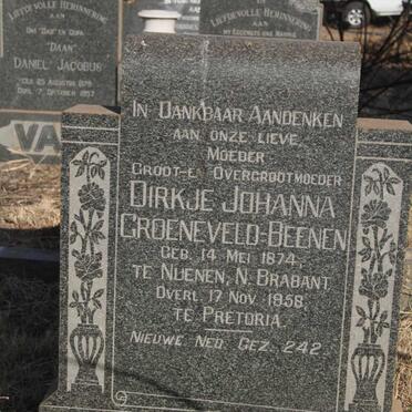 BEENEN Dirkje Johanna, GROENEVELD- 1874-1958 