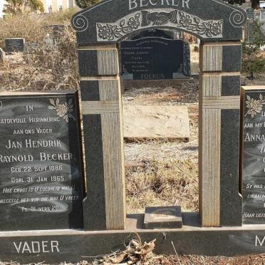 BECKER Jan Hendrik Raynold 1886-1965 & Anna Sophia GREYLING 1891-1954