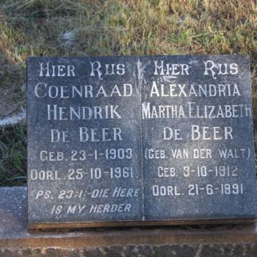 BEER Coenraad Hendrik, de 1903-1961 &amp; Alexandria Martha Elizabeth VAN DER WALT 1912-1991