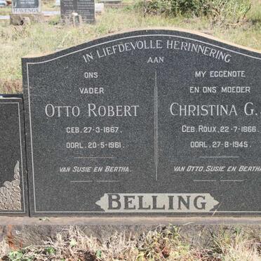 BELLING Otto Robert 1867-1961 & Christina G.J. ROUX 1866-1945