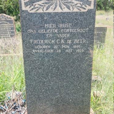 BEER Frederick C.K., de 1895-1926