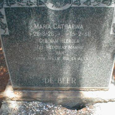BEER Maria Catharina, de nee VAN HEERDEN 1926-1958