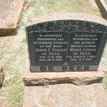 BEER Johan F. Eduard, de 1886-1952 &amp; Maria Louisa SCANLEN 1894-1986