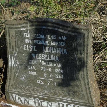 BERG Elsie Johanna Wesselina, van den nee BEESLAAR 1864-1944