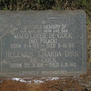 COCK Helenius Tjaarda Dirk, de 1869-1940 & Maud Louise POLACK 1883-1963