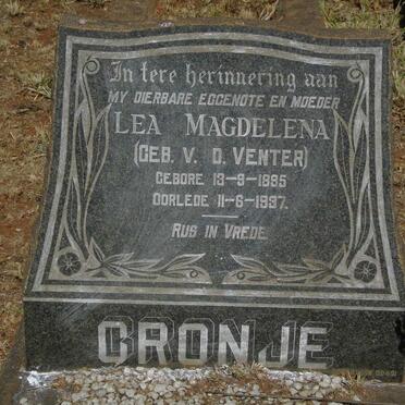 CRONJE Lea Magdelena nee V.D. VENTER 1895-1937