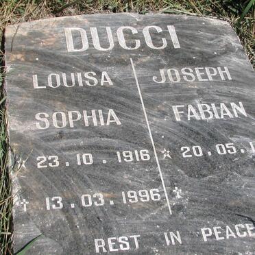 DUCCI Joseph Fabian 1914- &amp; Louisa Sophia 1916-1996
