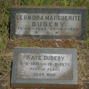 DUBERY Kate 1891-1970 :: DUBERY Leonora Marguerite 1920-1939