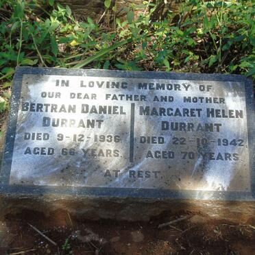 DURRANT Bertran Daniel -1936 & Margaret Helen -1942