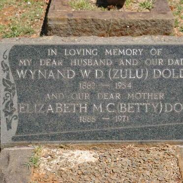 DOLD Wynand W.D. 1882-1954 &amp; Elizabeth M.C. 1888-1971