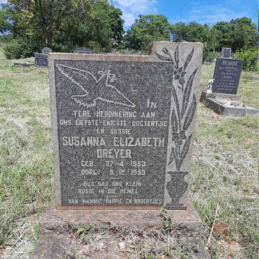 DREYER Susanna Elizabeth 1953-1953