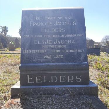 EELDERS Francois Jacobus 1883-1963 &amp; Elsje Jacoba VAN SCHOOR 1887-1977