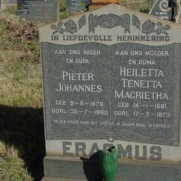 ERASMUS Pieter Johannes 1878-1960 &amp; Heiletta Tenetta Magrietha 1881-1973