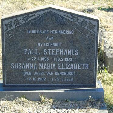 FOUCHE Paul Stephanus 1895-1973 &amp; Susanna Maria Elizabeth JANSE VAN RENSBURG 1902-1978