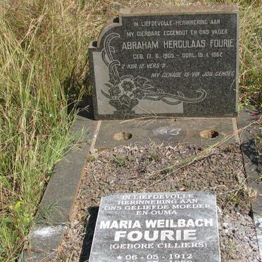 FOURIE Abraham Herculaas 1905-1962 &amp; Maria Weilbach CILLIERS 1912-1990