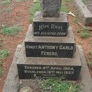 FERERO Anthony Carlo 1904-1927