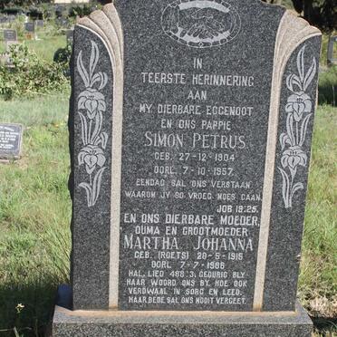 FOORD Simon Petrus 1904-1957 & Martha Johanna ROETS 1915-1986