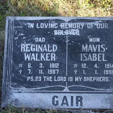 GAIR Reginald Walker 1912-1987 &amp; Mavis Isabel 1914-1990