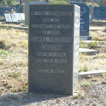 GIBSON Daniel Frederik 1898-1968 &amp; Johanna Hendriena Gertruida 1901-1972