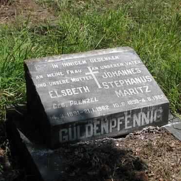 GULDENPFENNIG Johannes Stephanus Maritz 1893-1982 &amp; Elsbeth PRENZEL 1891-1962