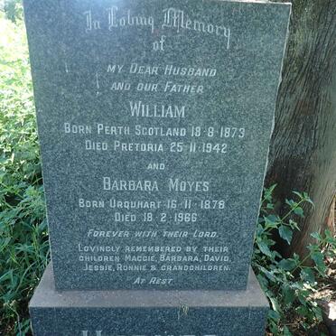 HUGHES William 1873-1942 &amp; Barbara MOYES 1878-1966