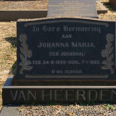 HEERDEN Johanna Maria, van nee ODENDAAL 1885-1962