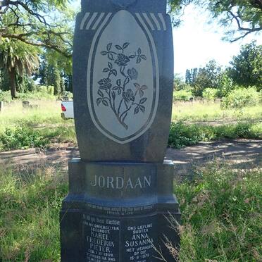 JORDAAN Karel Frederik Pieter 1909-1960 &amp; Anna Susanna -1979