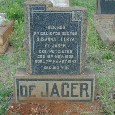 JAGER Susanna Lesya, de nee POTGIETER 1908-1942