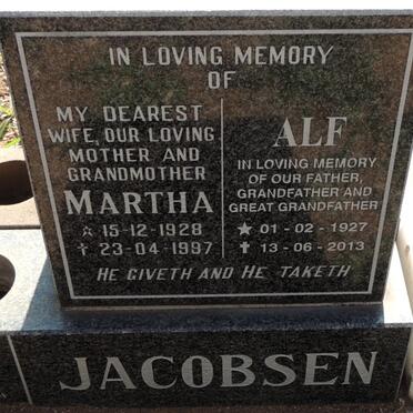 JACOBSEN Alf 1927-2013 & Martha 1928-1997