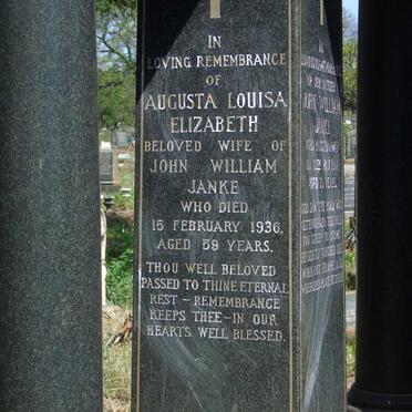 JANKE John William -1951 & Augusta Louisa Elizabeth -1936_2