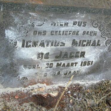JAGER Ignatius Michal, de -1951