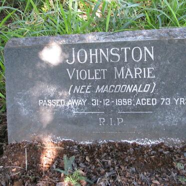 JOHNSTON Violet Marie nee MACDONALD -1958
