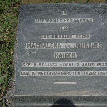 KAISER Johannes 1873-1964 &amp; Magdalena 1883-1943