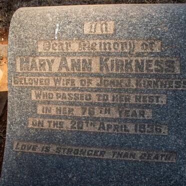 KIRKNESS Mary Ann -1936