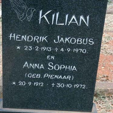 KILIAN Hendrik Jakobus 1913-1970 &amp; Anna Sophia PIENAAR 1912-1972