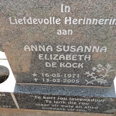 KOCK Anna Susanna Elizabeth, de 1971-2005