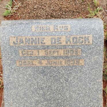 KOCK Jannie, de 1908-1939