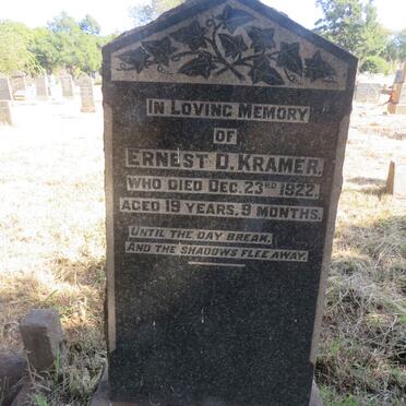 KRAMER Ernest D. -1922