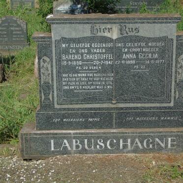 LABUSCHAGNE Barend Christoffel 1890-1947 & Anna Cecilia 1898-1977