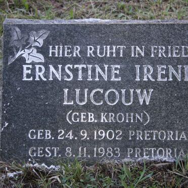 LUCOUW Ernstine Irene nee KROHN 1902-1983